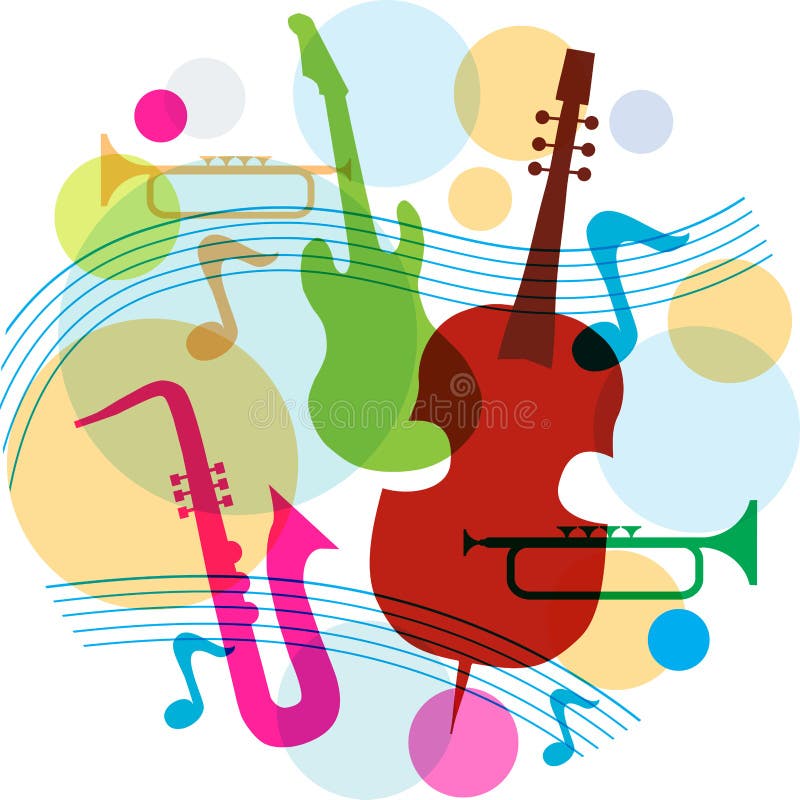 Molde da música com notas, guitarra e saxofone ilustração do vetor Molde da música com notas, guitarra e saxofone ilustração do vetor