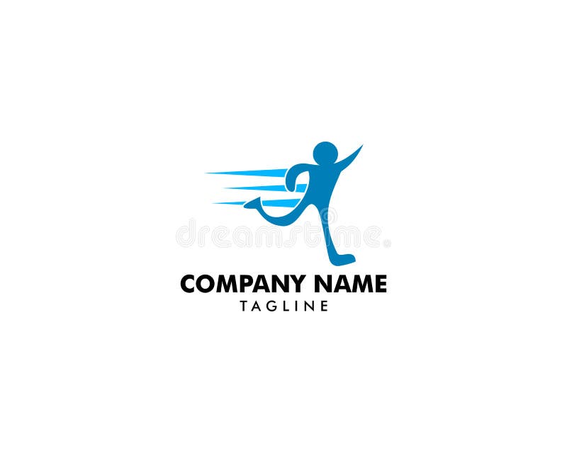 Molde de corrida do vetor do projeto do logotipo da aptidão do esporte da entrega do sumário do homem ilustração stock Molde de corrida do vetor do projeto do logotipo da aptidão do esporte da entrega do sumário do homem ilustração stock