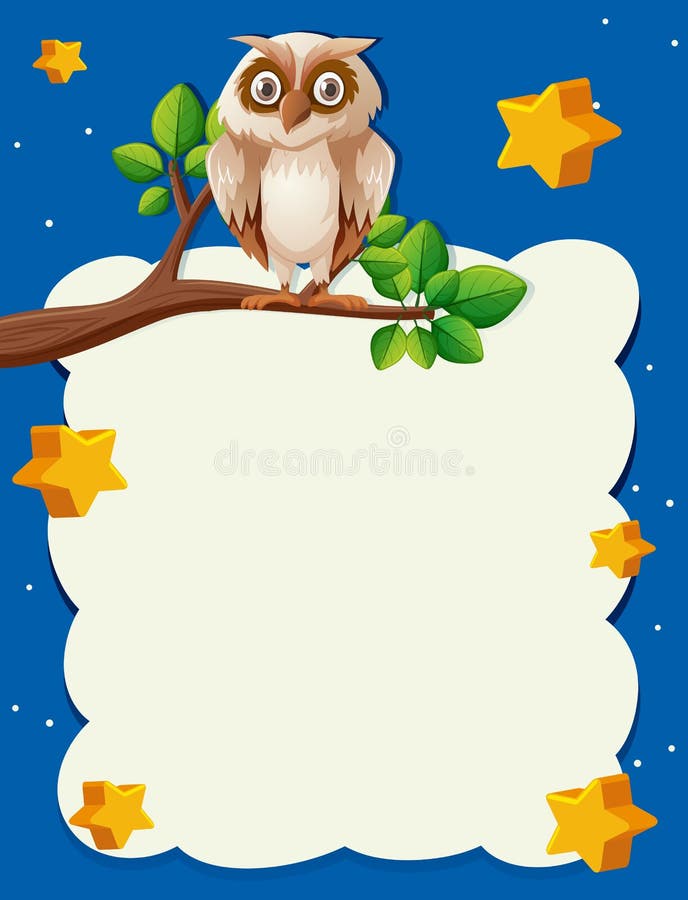 Molde de papel com a coruja na noite ilustração royalty free Molde de papel com a coruja na noite ilustração royalty free