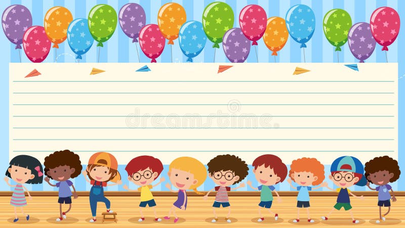 Molde de papel com crianças felizes ilustração royalty free Molde de papel com crianças felizes ilustração royalty free