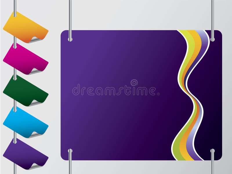 Modelo de website para etiquetas suspensas ilustração stock