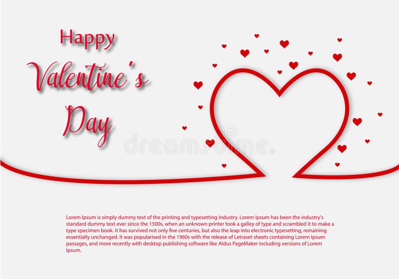 Molde do cartão de Valentine Day, projeto com coração vermelho, conceito da celebração do dia de são valentim ilustração royalty free Molde do cartão de Valentine Day, projeto com coração vermelho, conceito da celebração do dia de são valentim ilustração royalty free