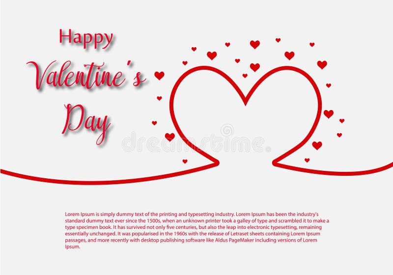 Molde do cartão de Valentine Day, projeto com coração vermelho, conceito da celebração do dia de são valentim ilustração royalty free Molde do cartão de Valentine Day, projeto com coração vermelho, conceito da celebração do dia de são valentim ilustração royalty free
