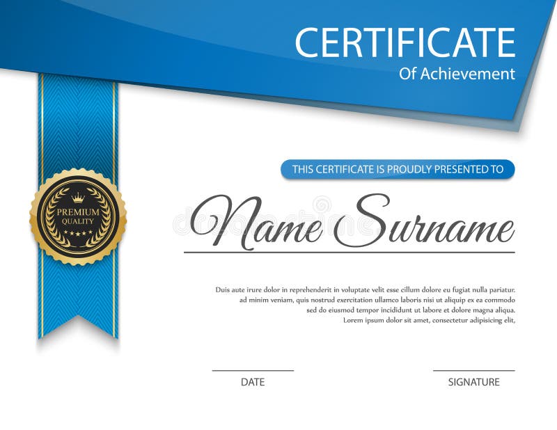Modelo de certificado vetorial ilustração stock