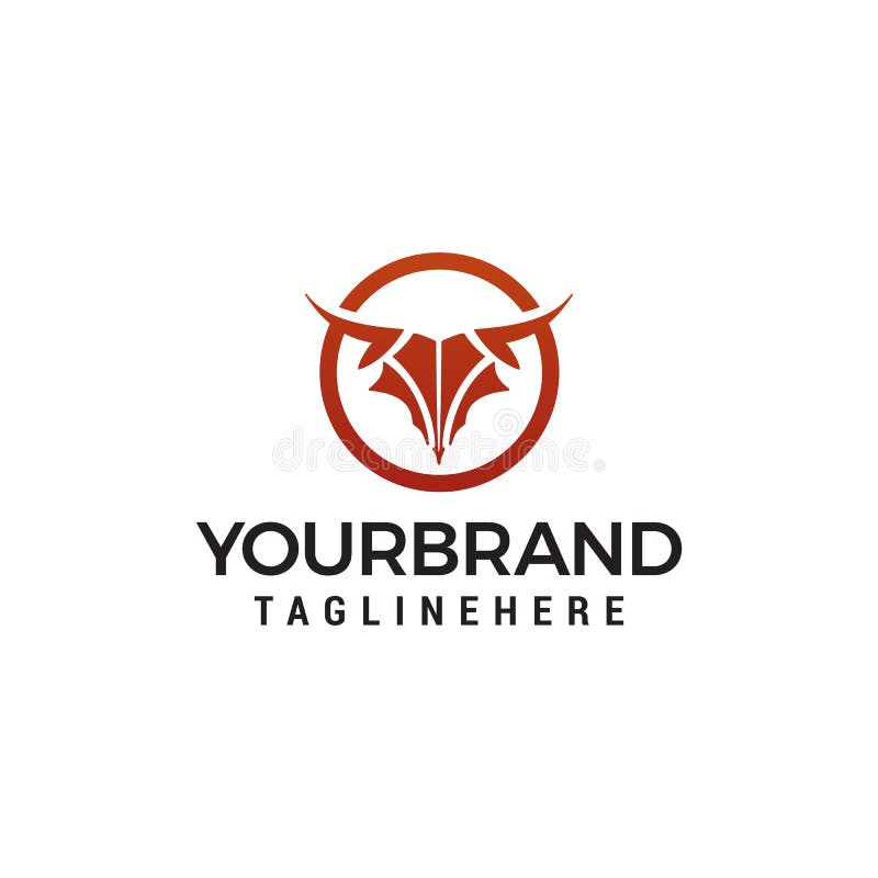 Molde do conceito de projeto do logotipo da cabeça de Bull do sumário ilustração do vetor Molde do conceito de projeto do logotipo da cabeça de Bull do sumário ilustração do vetor