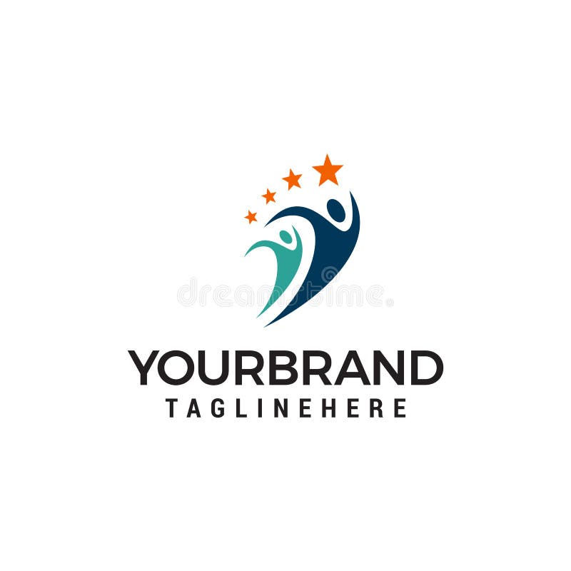 Molde do conceito de projeto do logotipo dos povos do esporte ilustração royalty free Molde do conceito de projeto do logotipo dos povos do esporte ilustração royalty free