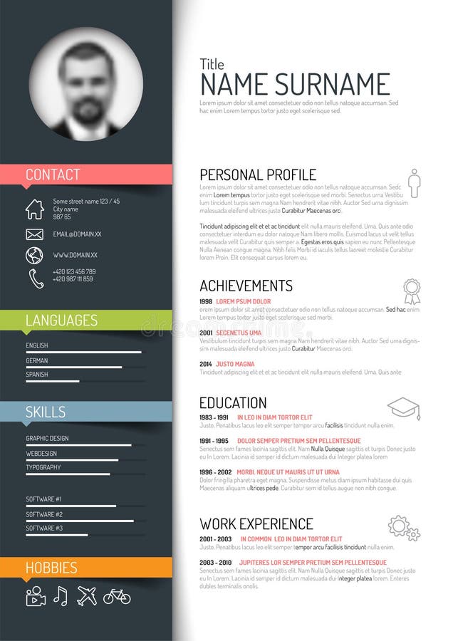 Molde do Cv/resumo ilustração do vetor Molde do Cv/resumo ilustração do vetor