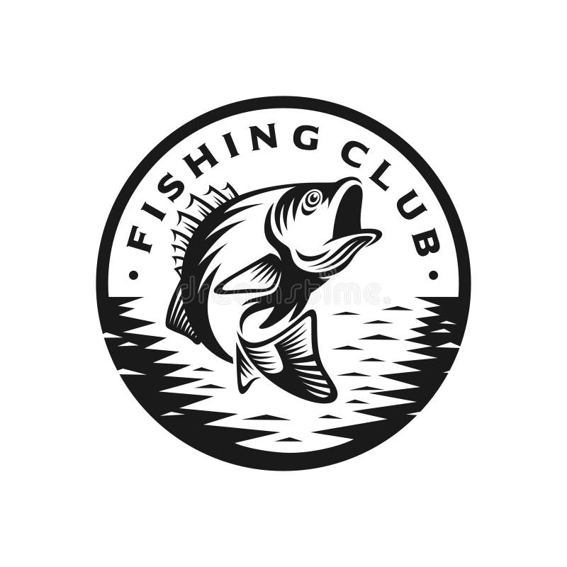 Molde do logotipo da greve da pesca da perda ilustração do vetor Molde do logotipo da greve da pesca da perda ilustração do vetor