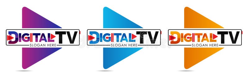 Molde do logotipo da tevê de Digitas Logotipo da empresa dos meios ou estúdio da produção do filme ou meio audiovisual do estúdio ilustração stock Molde do logotipo da tevê de Digitas Logotipo da empresa dos meios ou estúdio da produção do filme ou meio audiovisual do estúdio ilustração stock