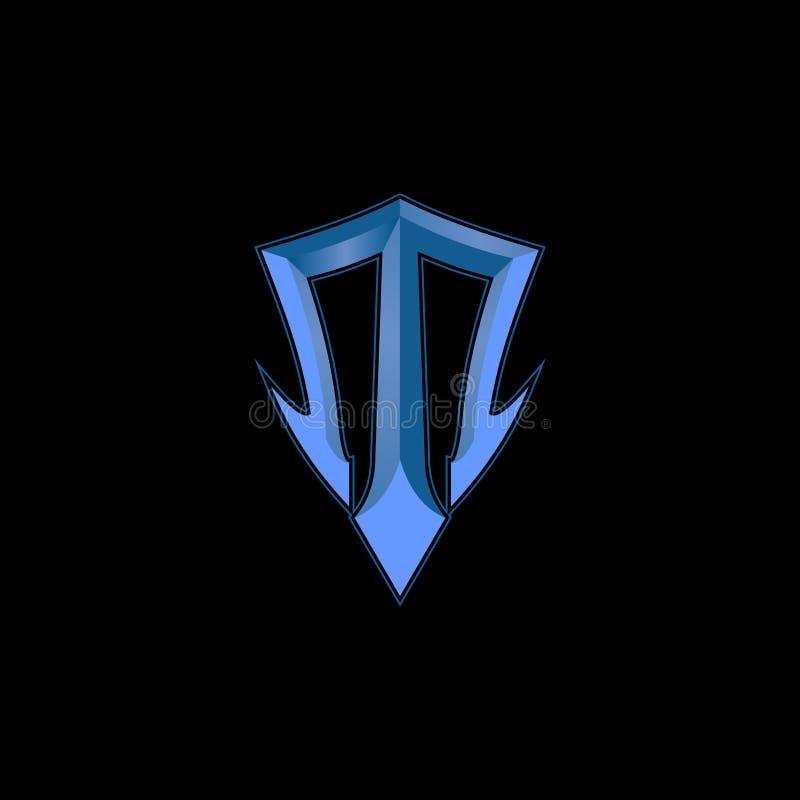 Logotipo de monograma vetorial da letra T ilustração royalty free