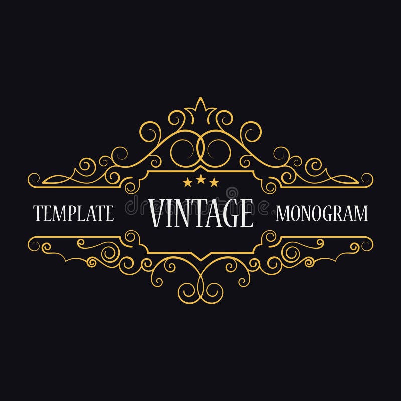 Molde do logotipo do vintage Iniciais do monograma Quadro decorativo ilustração royalty free Molde do logotipo do vintage Iniciais do monograma Quadro decorativo ilustração royalty free