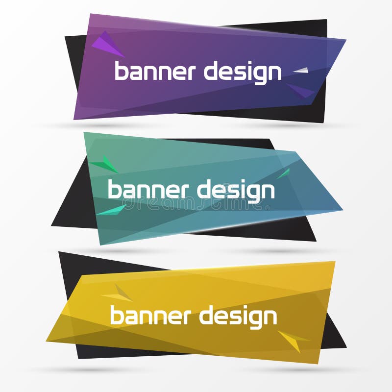 Molde do projeto da bandeira Estilo moderno do origâmi Vetor ilustração do vetor Molde do projeto da bandeira Estilo moderno do origâmi Vetor ilustração do vetor