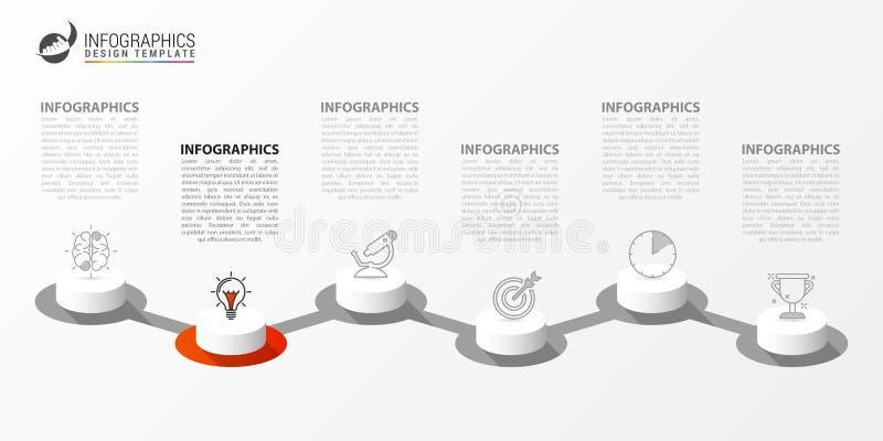 Molde do projeto de Infographic Conceito criativo com 6 etapas