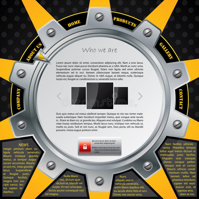 Modelo de website Cogwheel ilustração do vetor