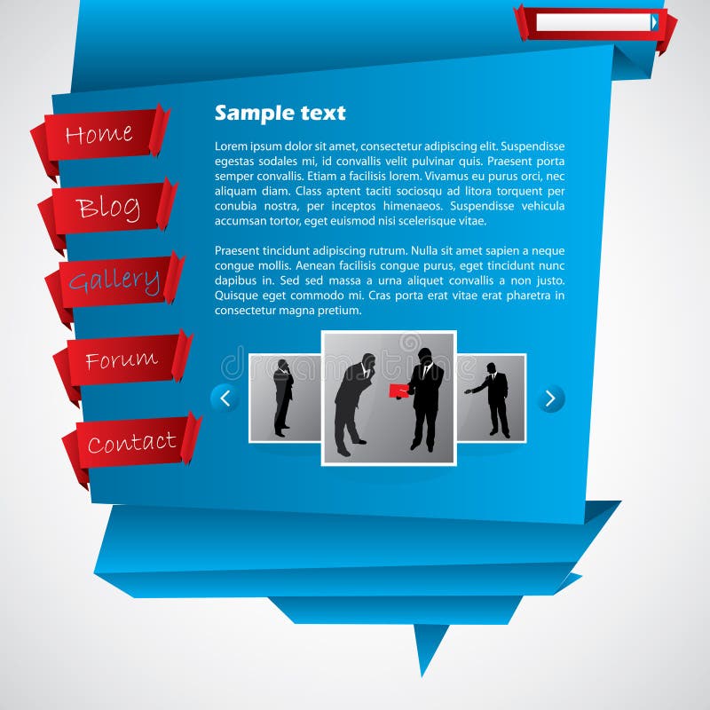 Modelo de website Origami ilustração do vetor