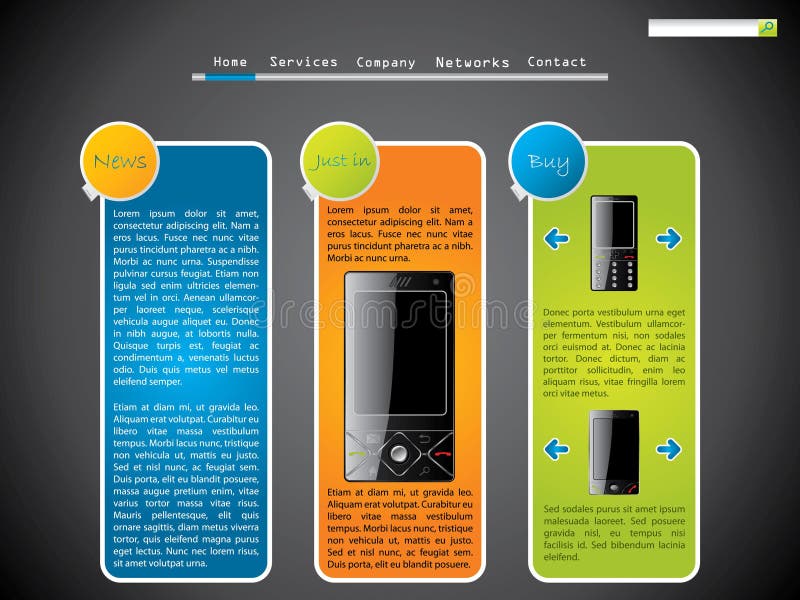 Modelo de website para publicidade ilustração royalty free