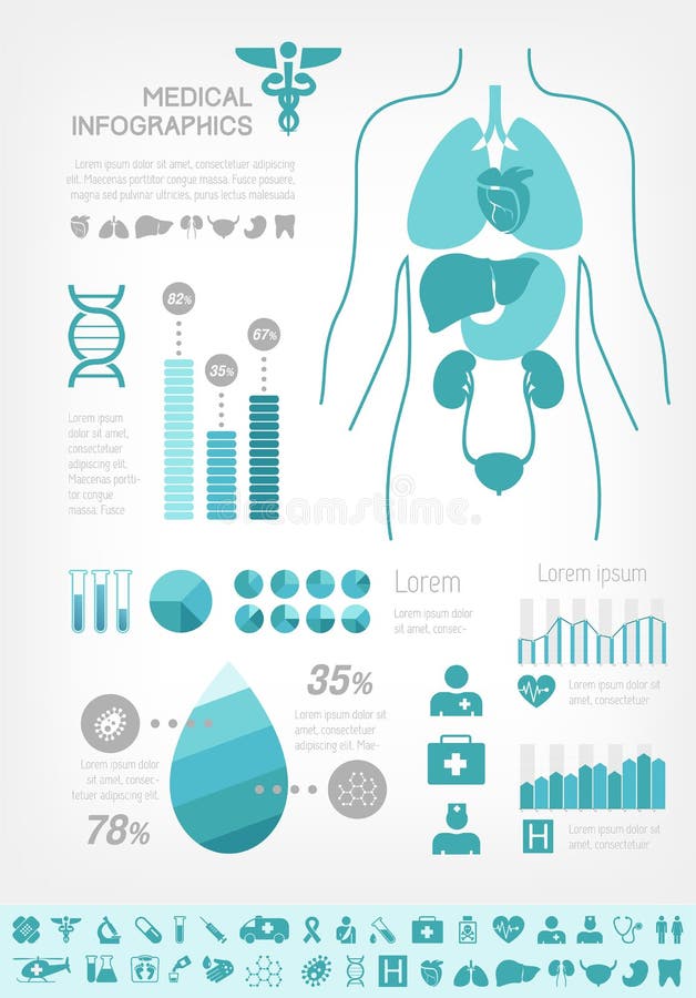 Modelo de Infográfico Médico ilustração royalty free