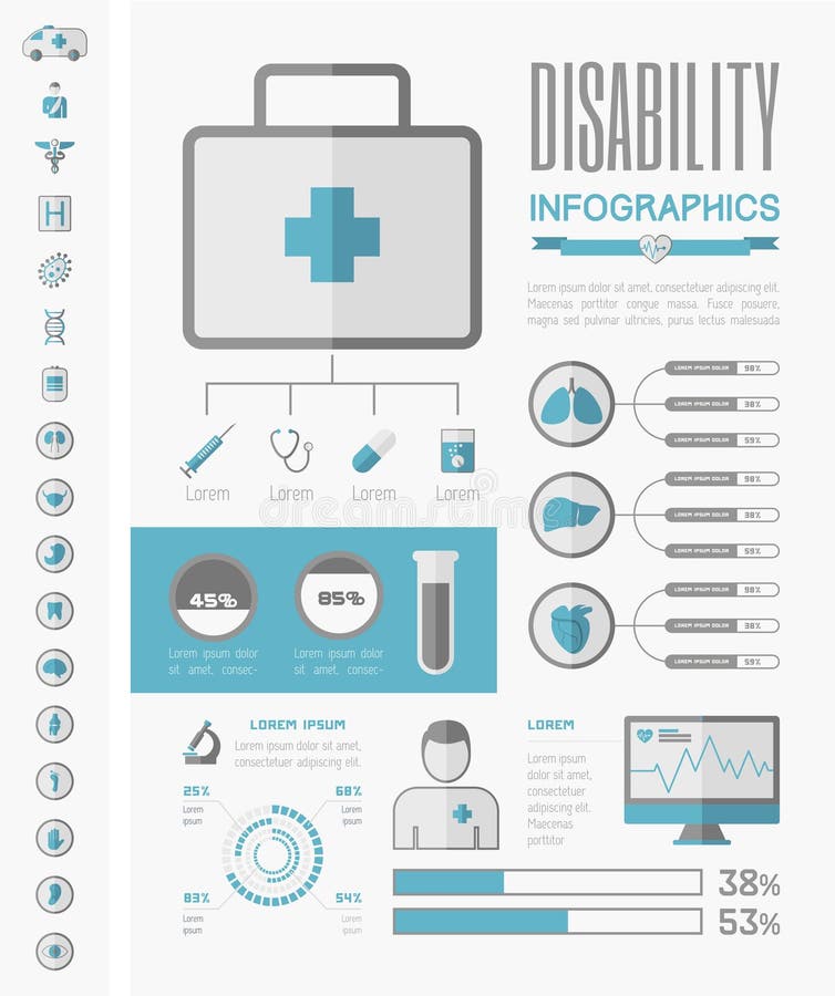 Modelo de Infográfico Médico ilustração royalty free