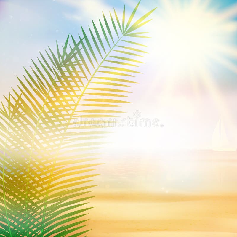 Modelo de praia tropical de verão ilustração royalty free