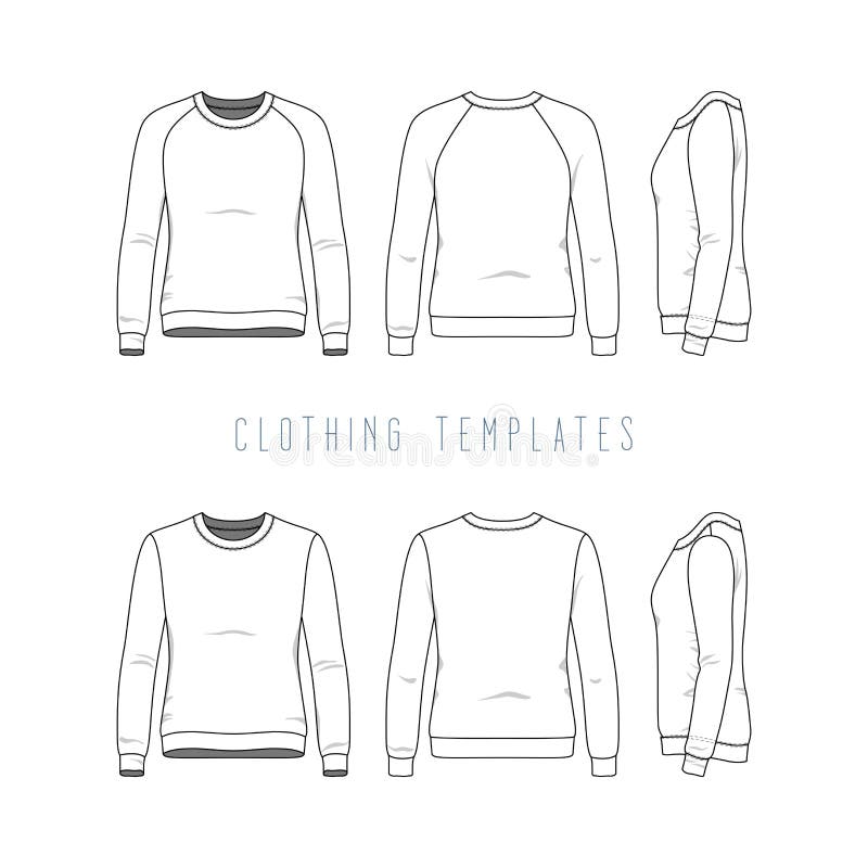 Moldes da roupa ajustados ilustração stock Moldes da roupa ajustados ilustração stock
