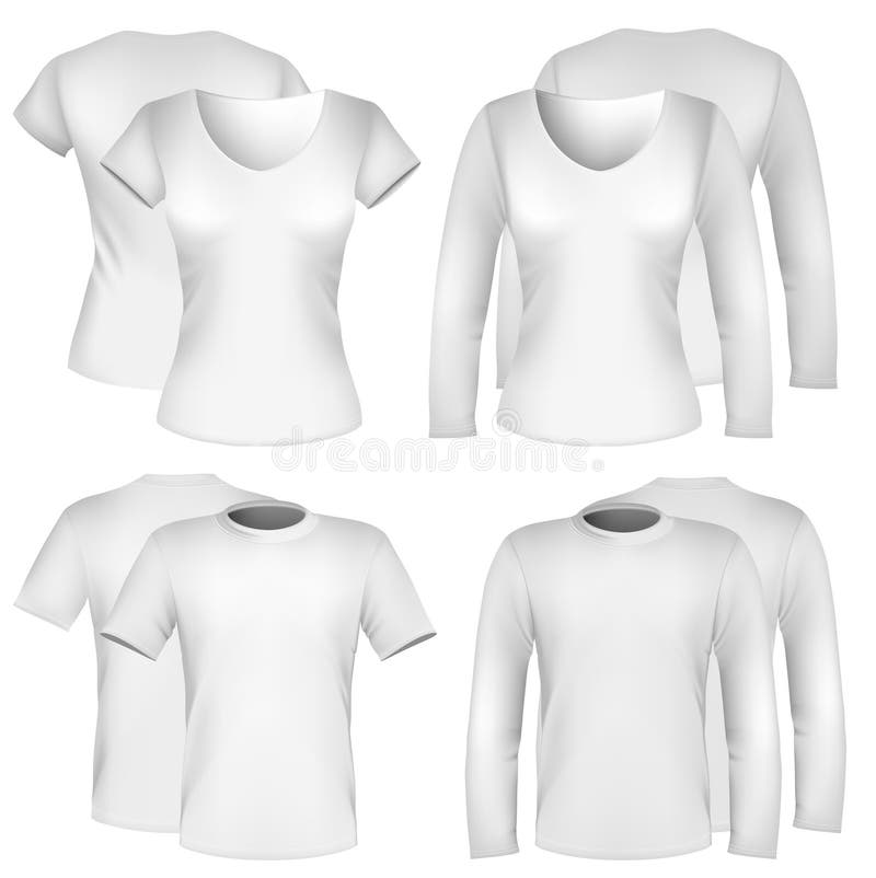 Moldes do projeto da camisa dos homens e das mulheres. ilustração stock Moldes do projeto da camisa dos homens e das mulheres. ilustração stock