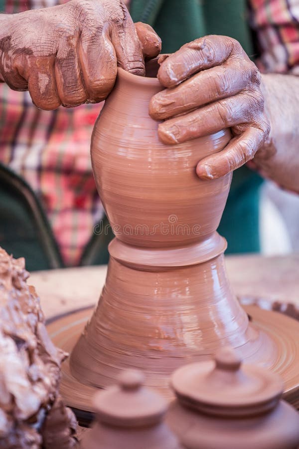 Molding clay with hands stock image. Image of alfar 101202315