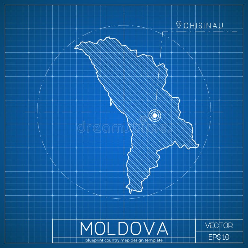 Moldavsko technický výkres šablóna kapitál mesto.