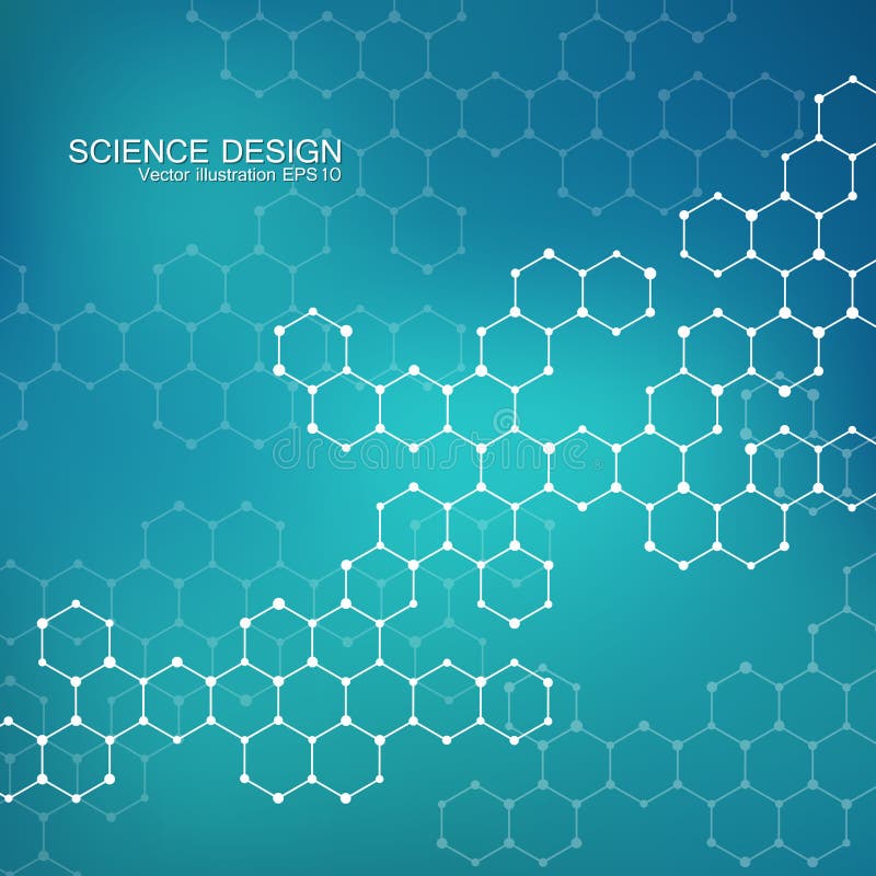 Molecola della struttura di DNA e dei neuroni Atomo strutturale composti chimici Medicina, scienza, concetto di tecnologia illustrazione vettoriale