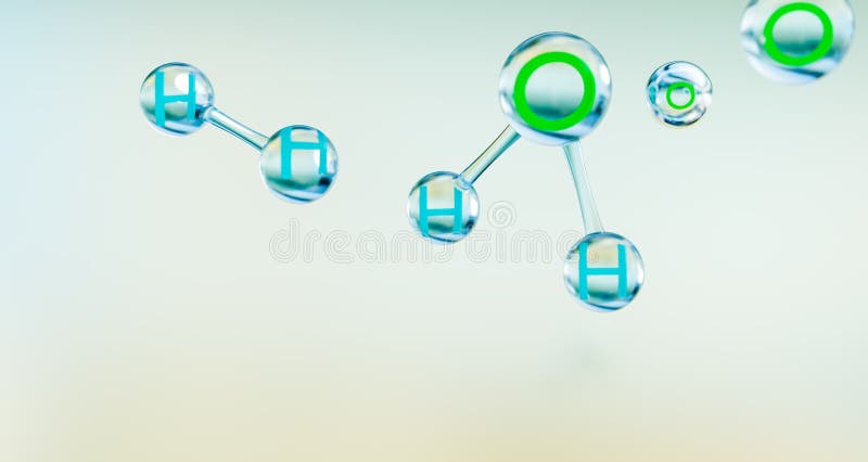 Molecole 3d di progettazione dell'acqua illustrazione vettoriale