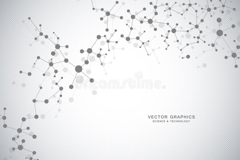 Moleculaire structuurachtergrond Genetisch en wetenschapsonderzoek vector illustratie Moleculaire structuurachtergrond Genetisch en wetenschapsonderzoek vector illustratie