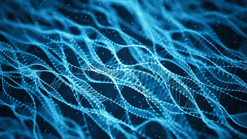 Molecular background with DNA. Network concept with connecting dots and lines. Abstract particles stock illustration Molecular background with DNA. Network concept with connecting dots and lines. Abstract particles stock illustration