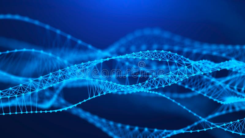 Molecular background with DNA. Network concept with connecting dots and lines. Big data visualization. 3d rendering stock illustration Molecular background with DNA. Network concept with connecting dots and lines. Big data visualization. 3d rendering stock illustration