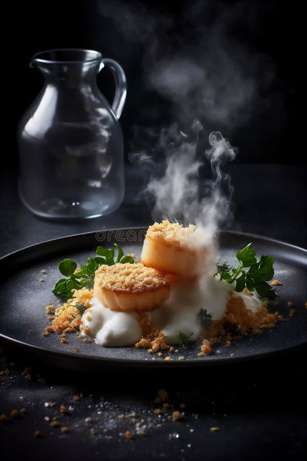 Molecular Cuisine Take on Fish and Chips with Crispy Potato Foam and a