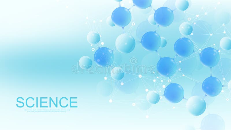 Molecular 3d vector structure molecule or atom. Scientific vector illustration for Science or Medical background vector illustration