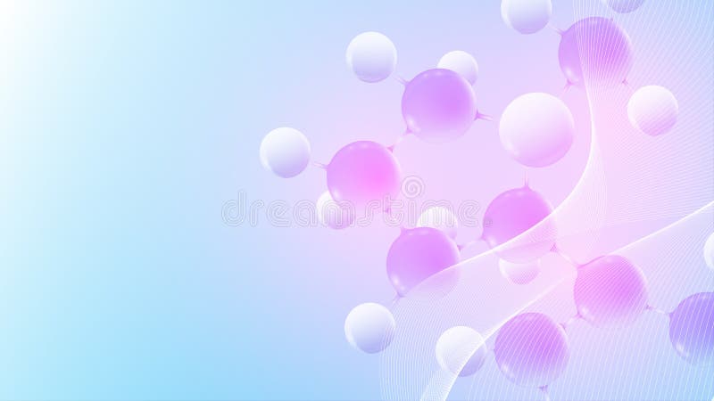 Molecular 3d vector structure molecule or atom. Scientific vector illustration for Science or Medical background stock illustration