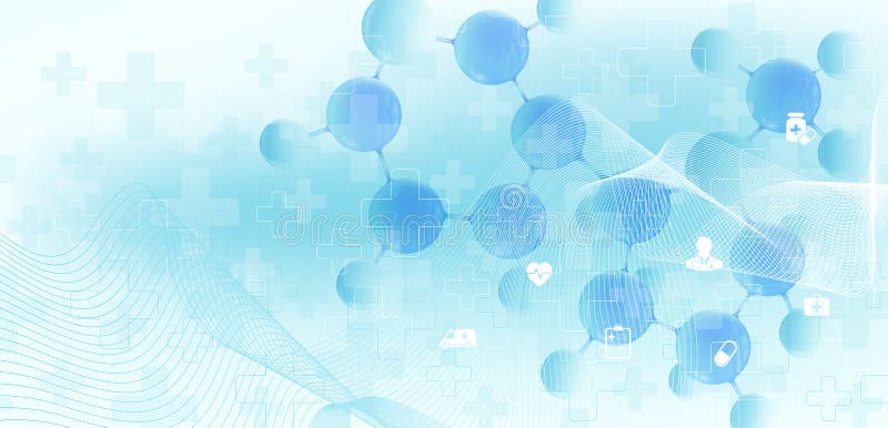 Molecular 3d vector structure molecule or atom. Scientific vector illustration for Science or Medical background royalty free illustration