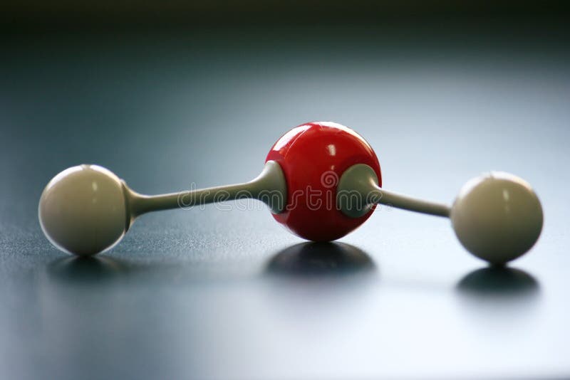 Molecular model of bent molecular geometry.