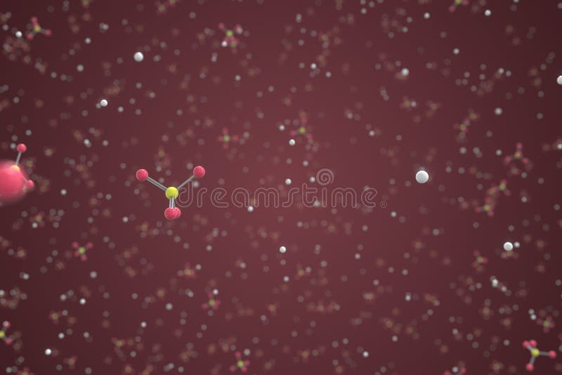 Molecule of Magnesium Sulfate. Molecular Model, Science Related 3d