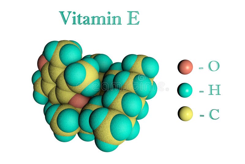 Molecular Model of Vitamin E, Alphatocopherol. Scientific Background