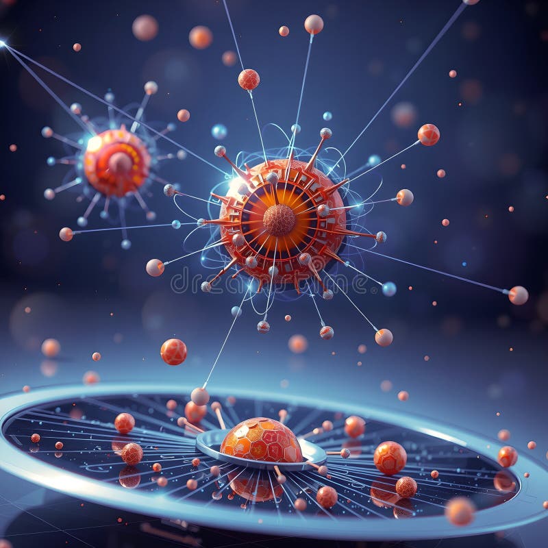 Molecular Network in Abstract Space royalty free stock photography