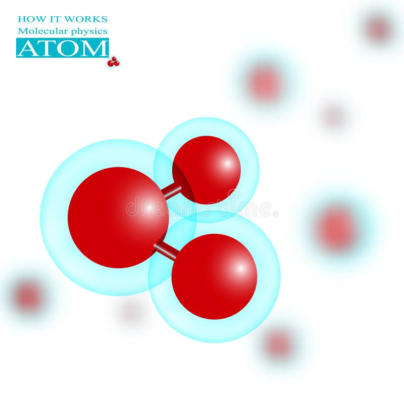 Molecular physics red atom royalty free illustration