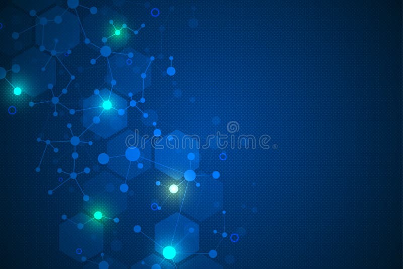 Molecular structure background. Abstract background with molecule DNA. Medical, science and technology concepts, vector stock illustration