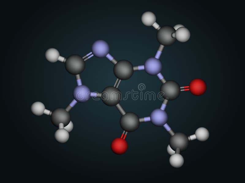 Molecular structure of caffeine