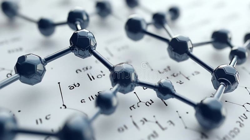 Molecular Structure on Paper, Science Research, Lab Setting stock illustration