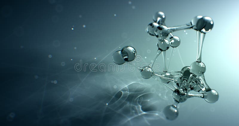 Molecule of atoom nano onderzoek chemisch concept naadloze Lijnanimatie 8k 4k UHD