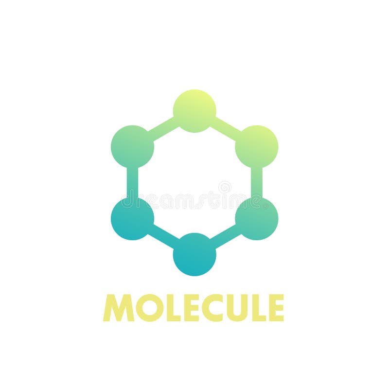 Molecule icon, logo element on white vector illustration