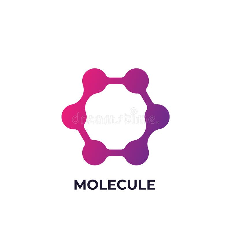 Molecule icon, science logo element stock illustration