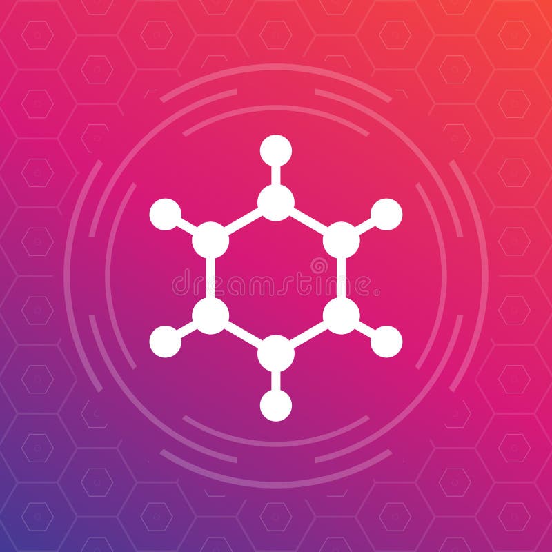 Molecule icon, vector logo element royalty free illustration
