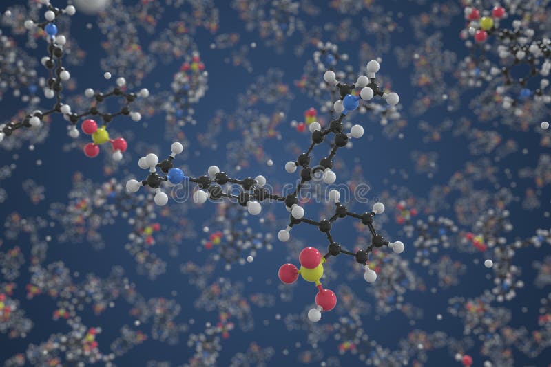 Xylene Cyanol Molecule Made with Balls, Scientific Molecular Model