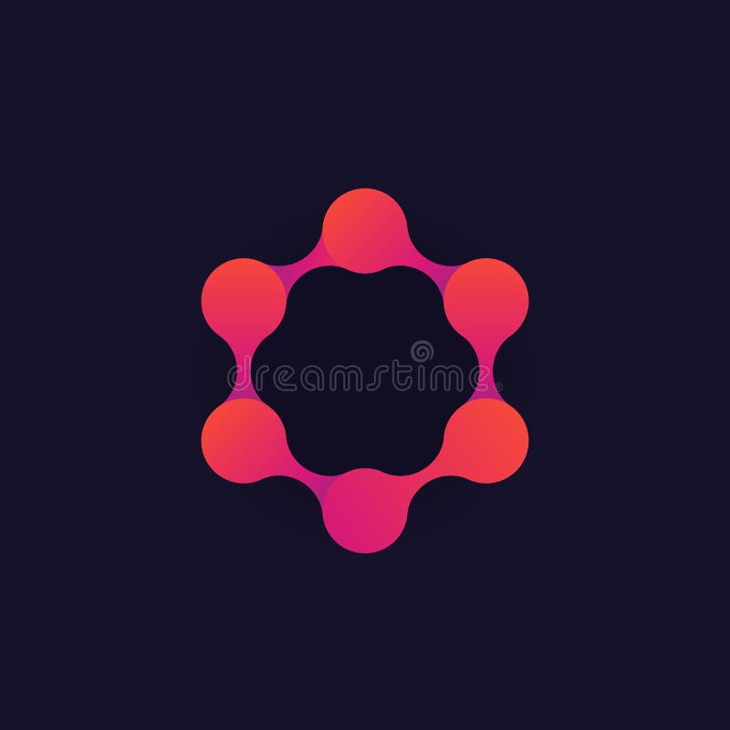 Molecule vector logo, science and technology stock illustration